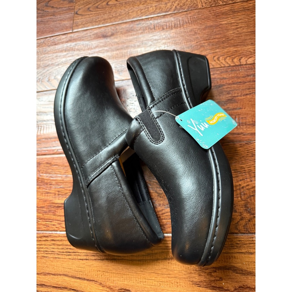 Yuu Bethanee Black Memory Foam Clogs Slip On Professional Shoes Womens 11M New